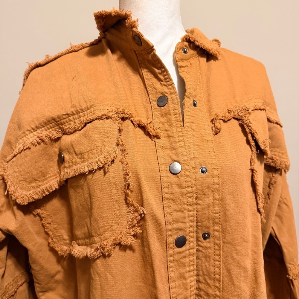 NWT Elan Rock & Roll Camel woman's Shacket Devan in size XS oversized relax fit - Picture 5 of 10